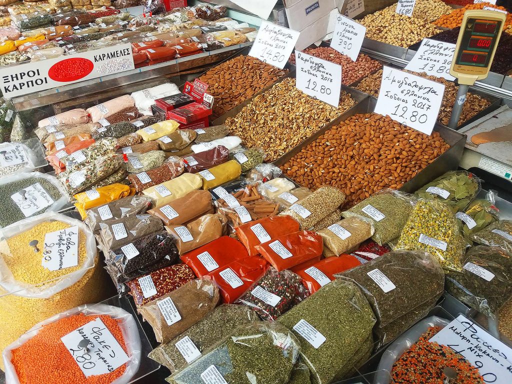Best Food Around athens food tour spices Greek market